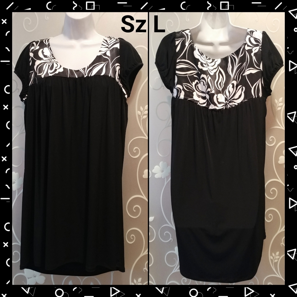 WOMENS BLACK BABYDOLL DRESS SIZE L